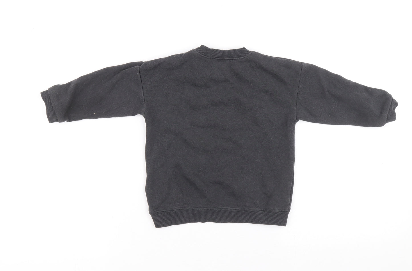 H&M Boys Black Cotton Pullover Jumper Size 9-12 Months Pullover - Guns and Roses