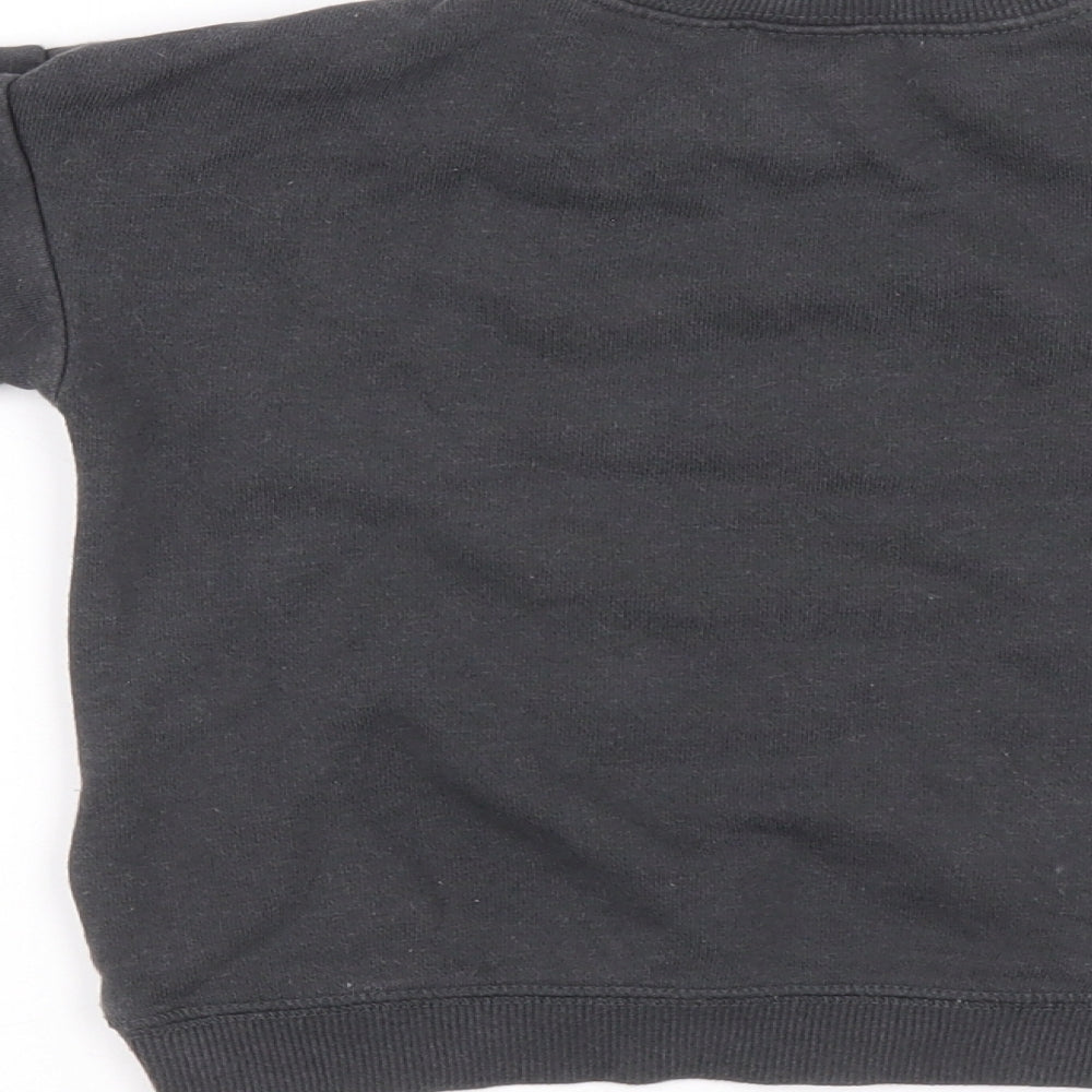 H&M Boys Black Cotton Pullover Jumper Size 9-12 Months Pullover - Guns and Roses