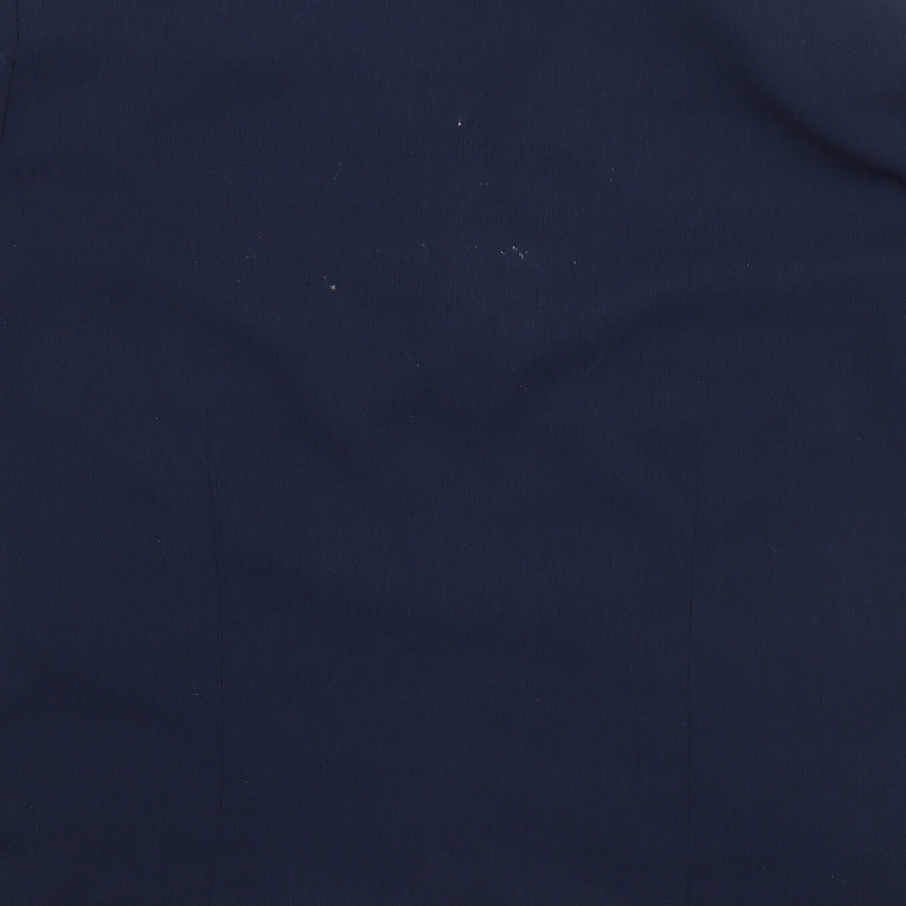 Honor Millburn Womens Blue Polyester Basic Button-Up Size 16 V-Neck