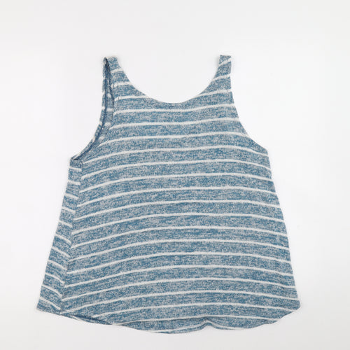 NEXT Womens Blue Striped Viscose Basic Tank Size 10 Scoop Neck