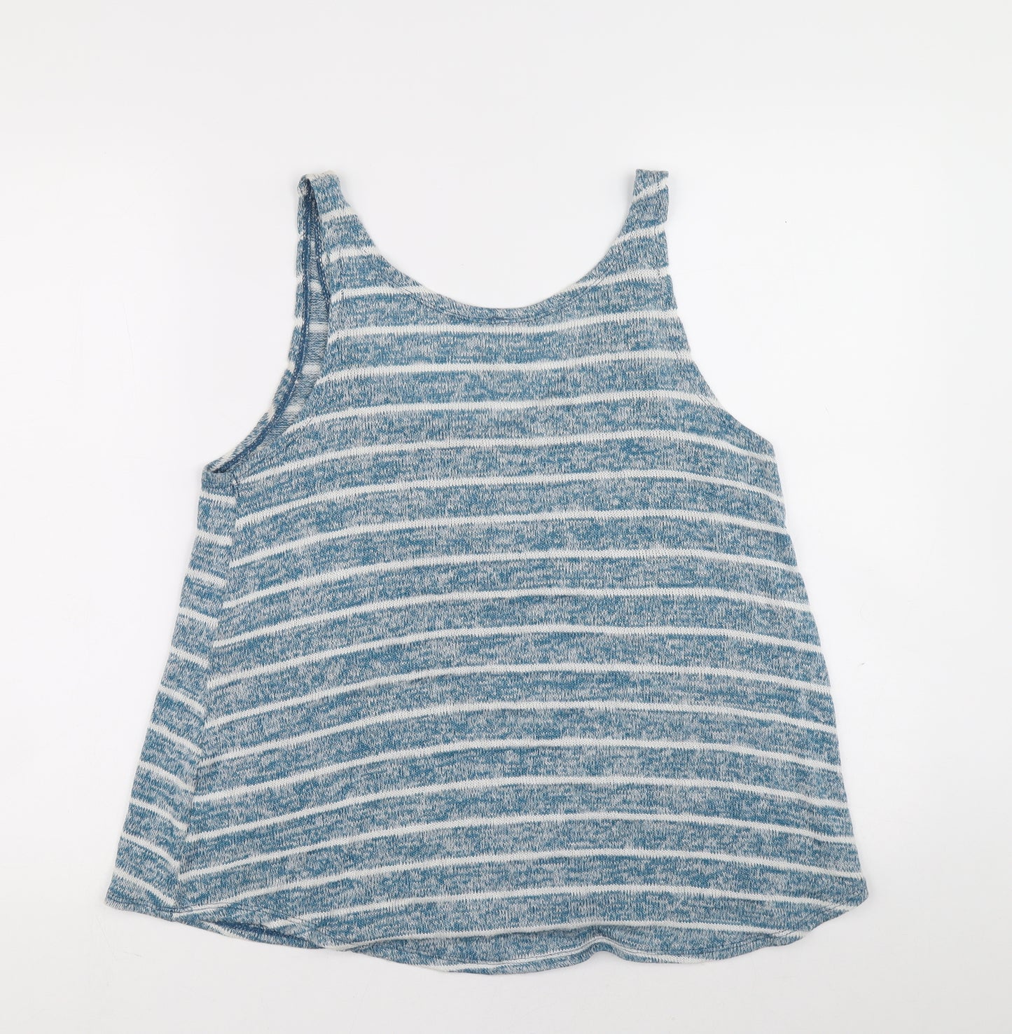 NEXT Womens Blue Striped Viscose Basic Tank Size 10 Scoop Neck
