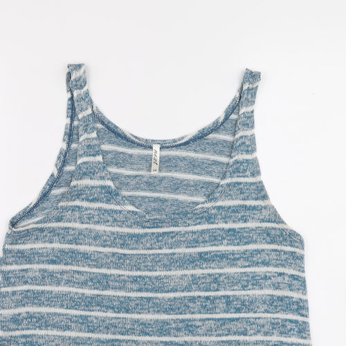 NEXT Womens Blue Striped Viscose Basic Tank Size 10 Scoop Neck