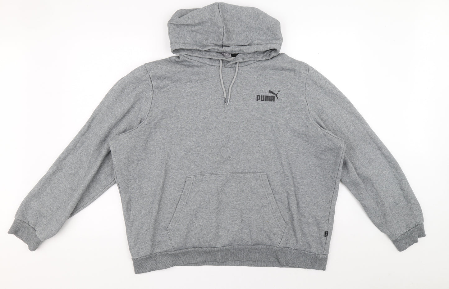 PUMA Mens Grey Cotton Pullover Hoodie Size 2XL