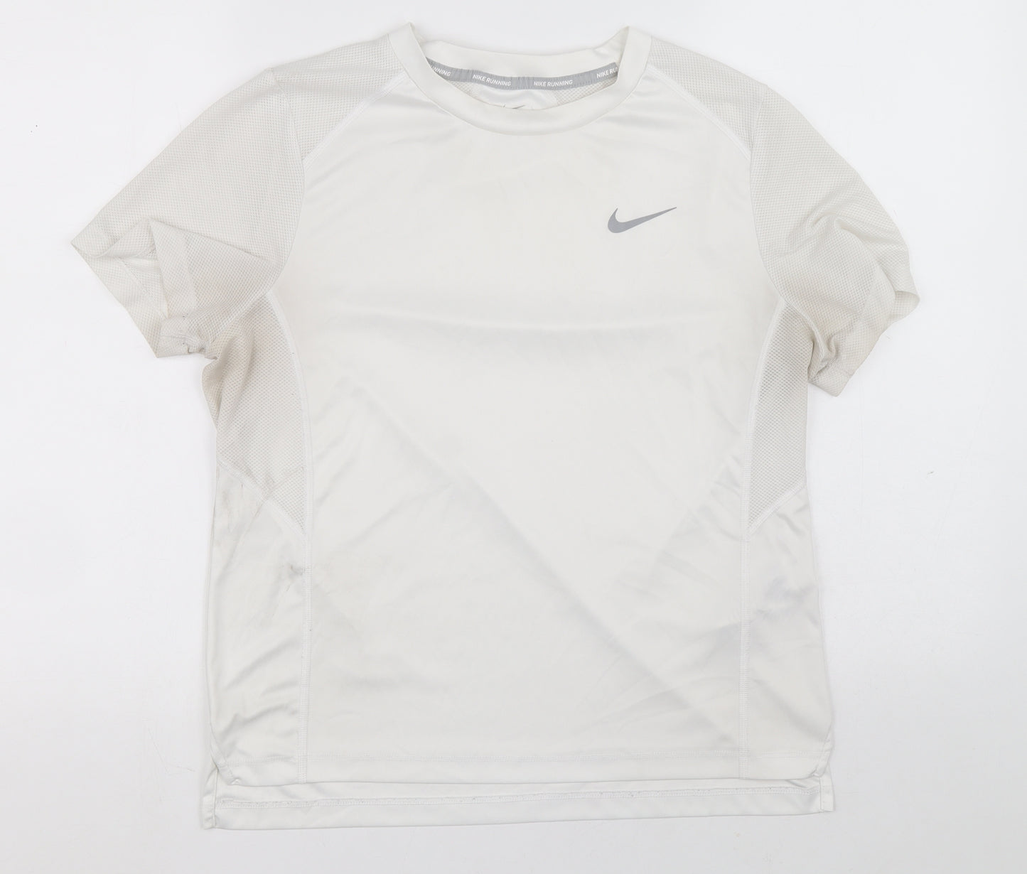 Nike Mens White Polyester Pullover T-Shirt Size M Crew Neck Pullover