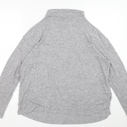 H&M Womens Grey Mock Neck Viscose Pullover Jumper Size XL