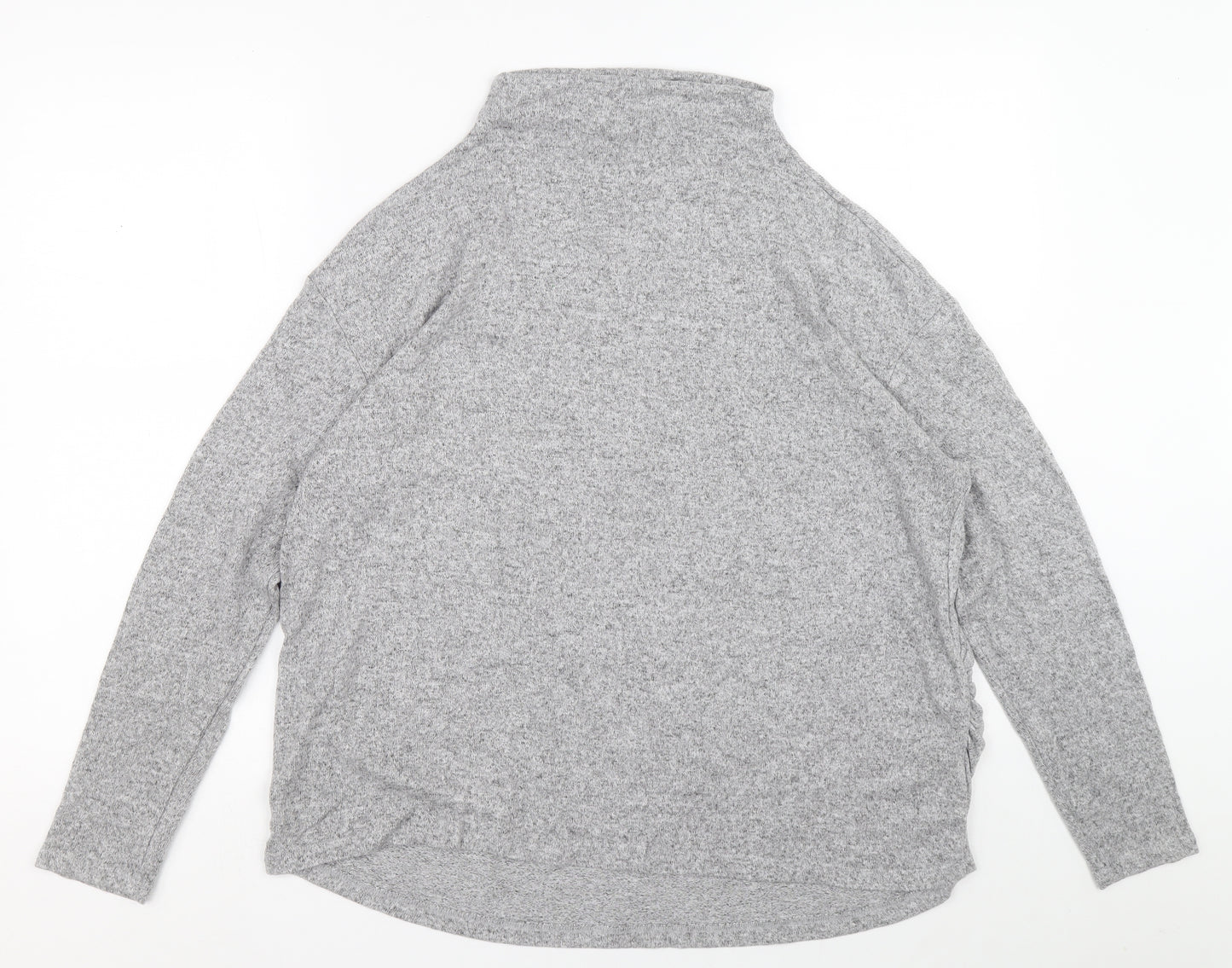 H&M Womens Grey Mock Neck Viscose Pullover Jumper Size XL