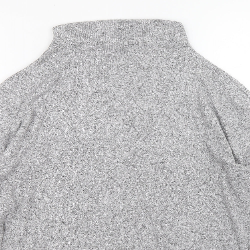 H&M Womens Grey Mock Neck Viscose Pullover Jumper Size XL