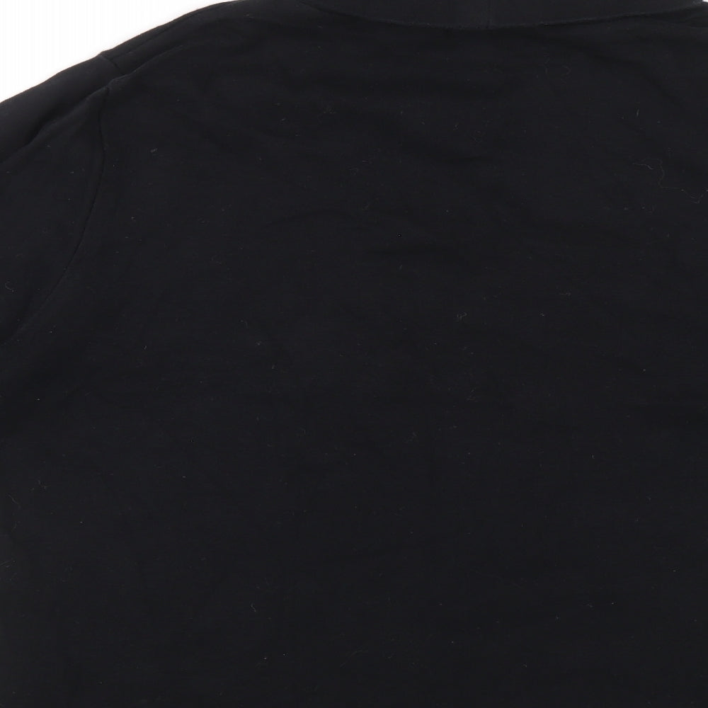 Preworn Womens Black Roll Neck 100% Cotton Pullover Jumper Size 20