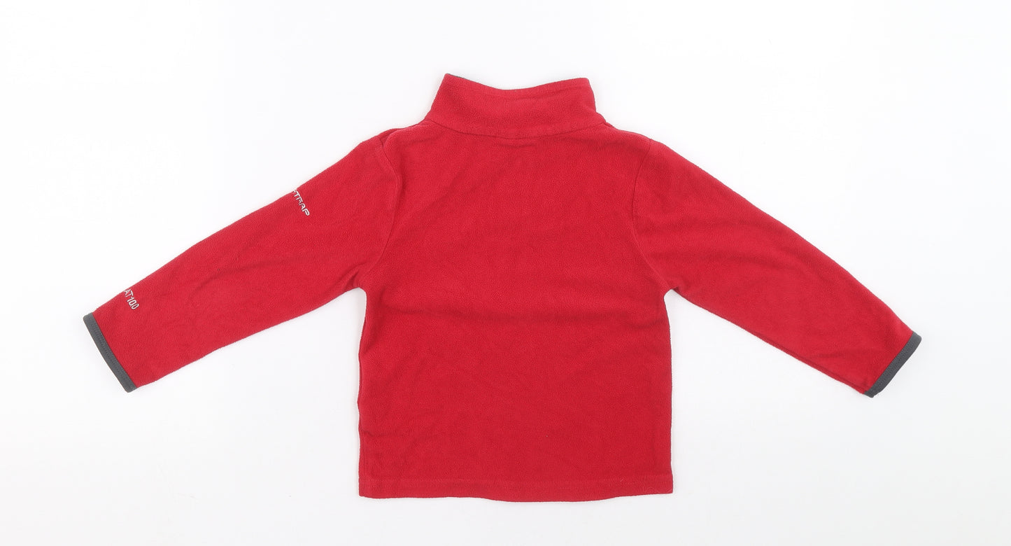 Trespass Boys Red Mock Neck Polyester Pullover Jumper Size 2-3 Years Pullover