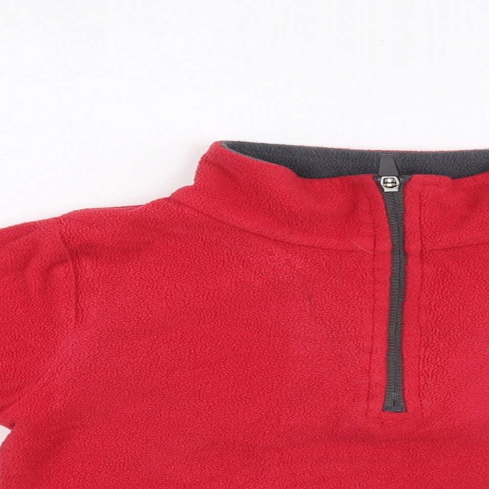 Trespass Boys Red Mock Neck Polyester Pullover Jumper Size 2-3 Years Pullover