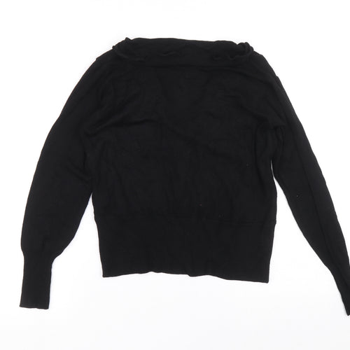 NEXT Womens Black V-Neck Viscose Pullover Jumper Size 12