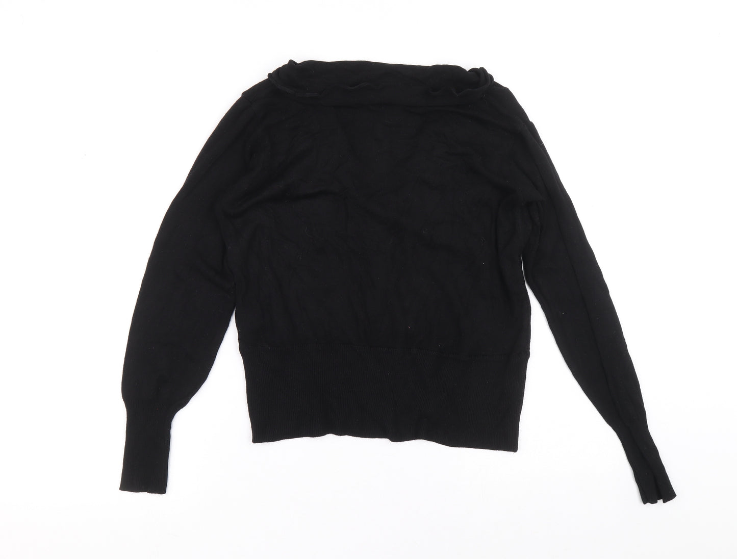 NEXT Womens Black V-Neck Viscose Pullover Jumper Size 12