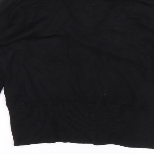 NEXT Womens Black V-Neck Viscose Pullover Jumper Size 12