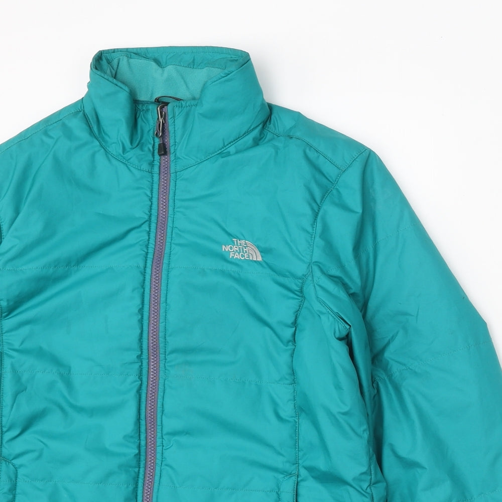 The North Face Womens Blue Rain Coat Coat Size M Zip