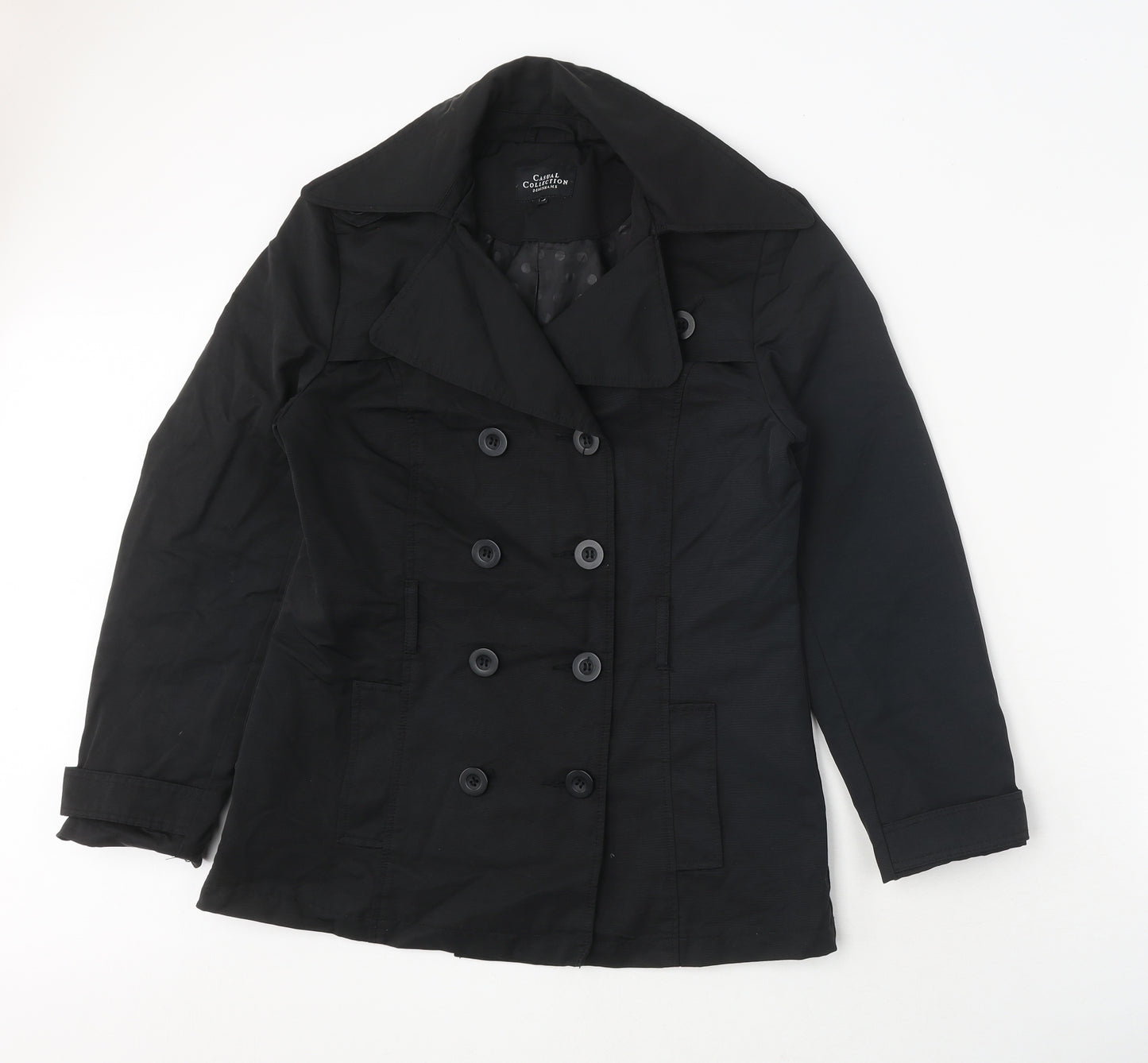 Debehams Womens Blue Trench Coat Coat Size 10 Button