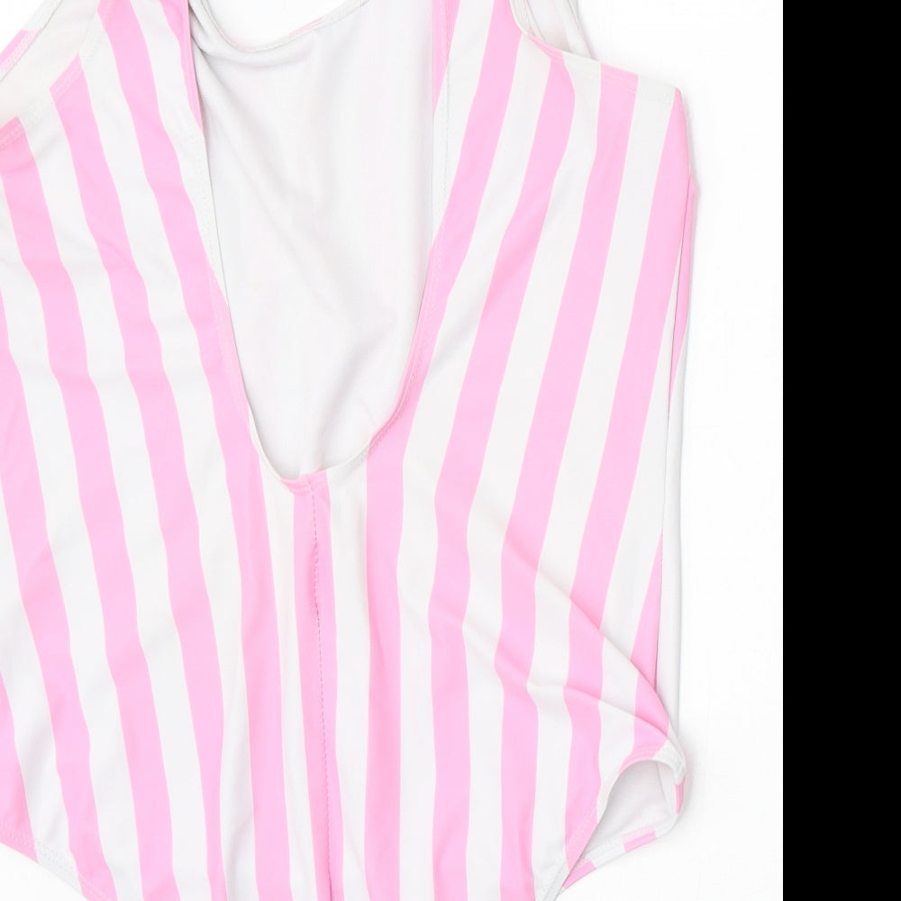 Primark Womens Pink Striped 100% Nylon Wetsuit Size 18