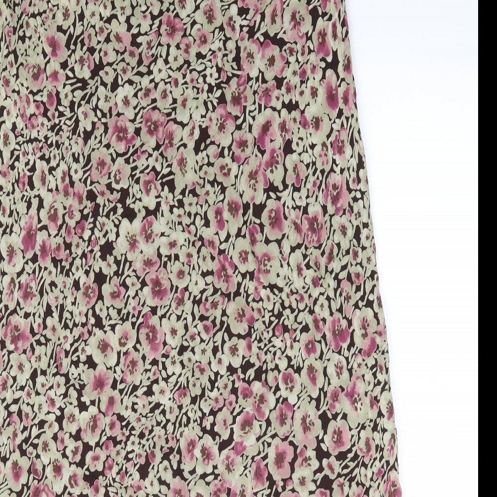 BHS Womens Multicoloured Floral Viscose A-Line Skirt Size 14