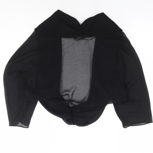 Roman Womens Black V-Neck Polyester Shrug Jumper Size 10