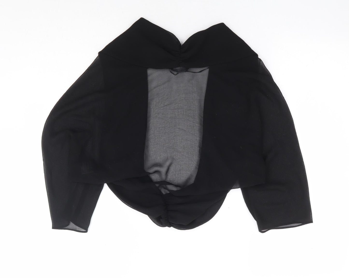 Roman Womens Black V-Neck Polyester Shrug Jumper Size 10