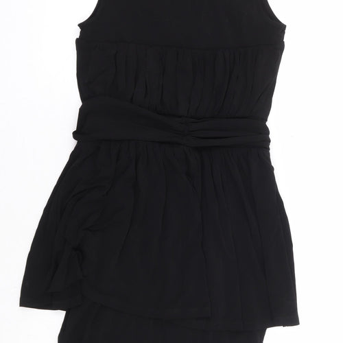French Connection Womens Black Viscose Pencil Dress Size 6 Round Neck Pullover