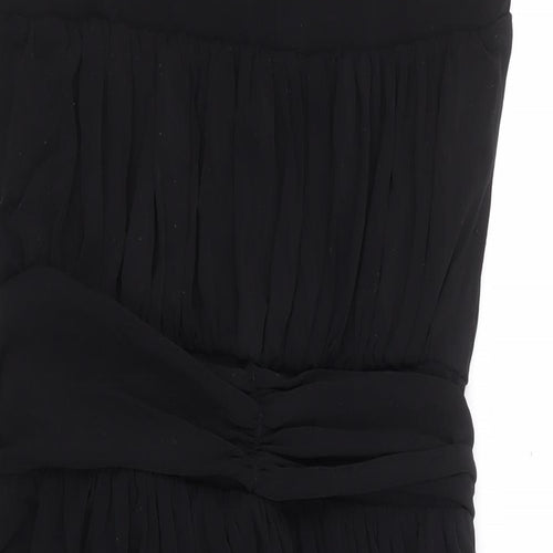 French Connection Womens Black Viscose Pencil Dress Size 6 Round Neck Pullover