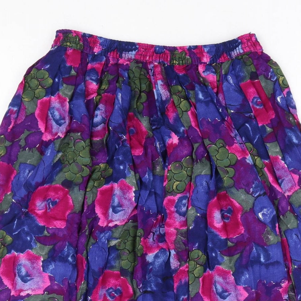 Additions Womens Multicoloured Floral Polyester A-Line Skirt Size 26 in