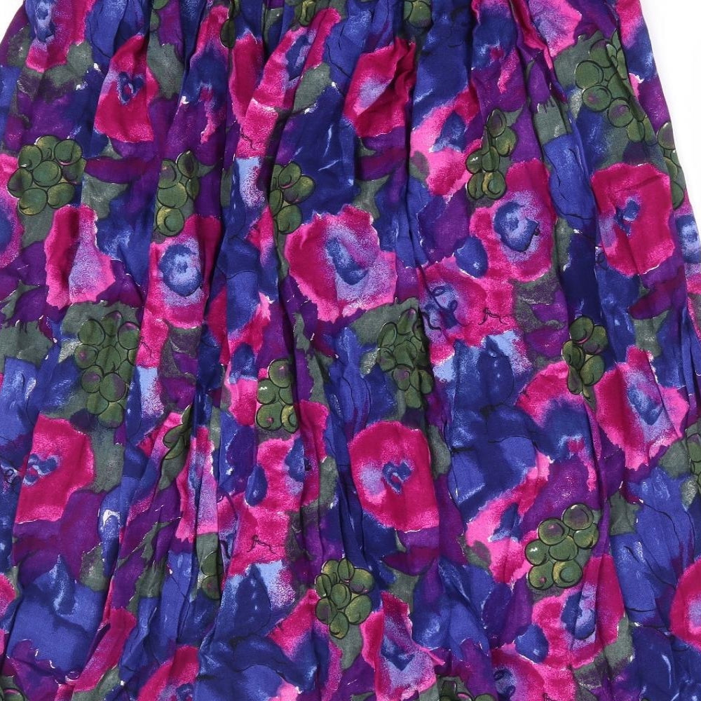 Additions Womens Multicoloured Floral Polyester A-Line Skirt Size 26 in