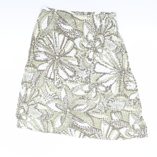 Prewron Womens Green Geometric Polyester A-Line Skirt Size 32 in