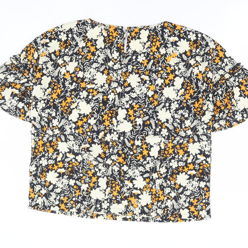 Great Plains Womens Multicoloured Floral Polyester Basic Blouse Size 14 Round Neck