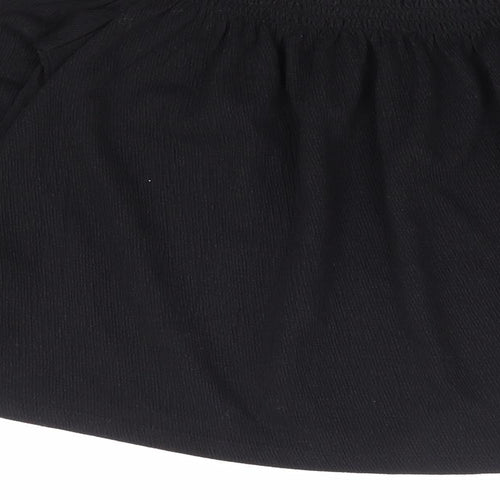 H&M Womens Black Polyester Cropped Blouse Size XS Off the Shoulder