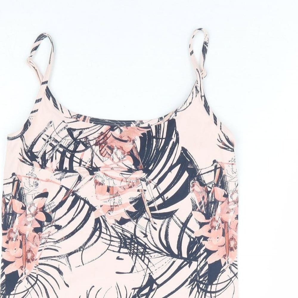 NEXT Womens Pink Floral Nylon Camisole Tank Size 8 Round Neck
