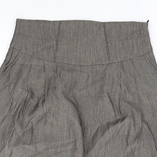 Zara Womens Brown Viscose Tulip Skirt Size M Zip