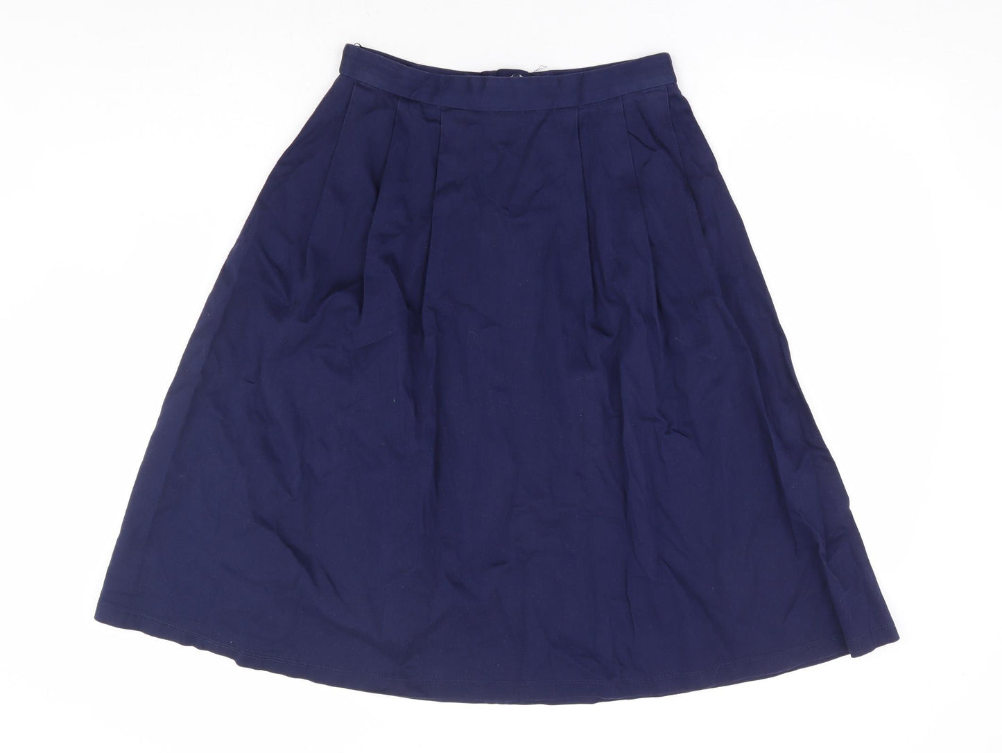 Dorothy Perkins Womens Blue Cotton A-Line Skirt Size 10 Zip