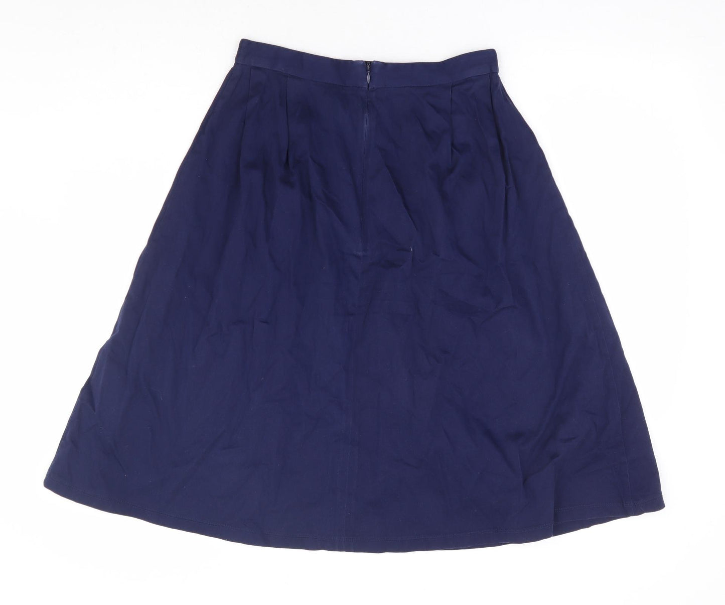 Dorothy Perkins Womens Blue Cotton A-Line Skirt Size 10 Zip