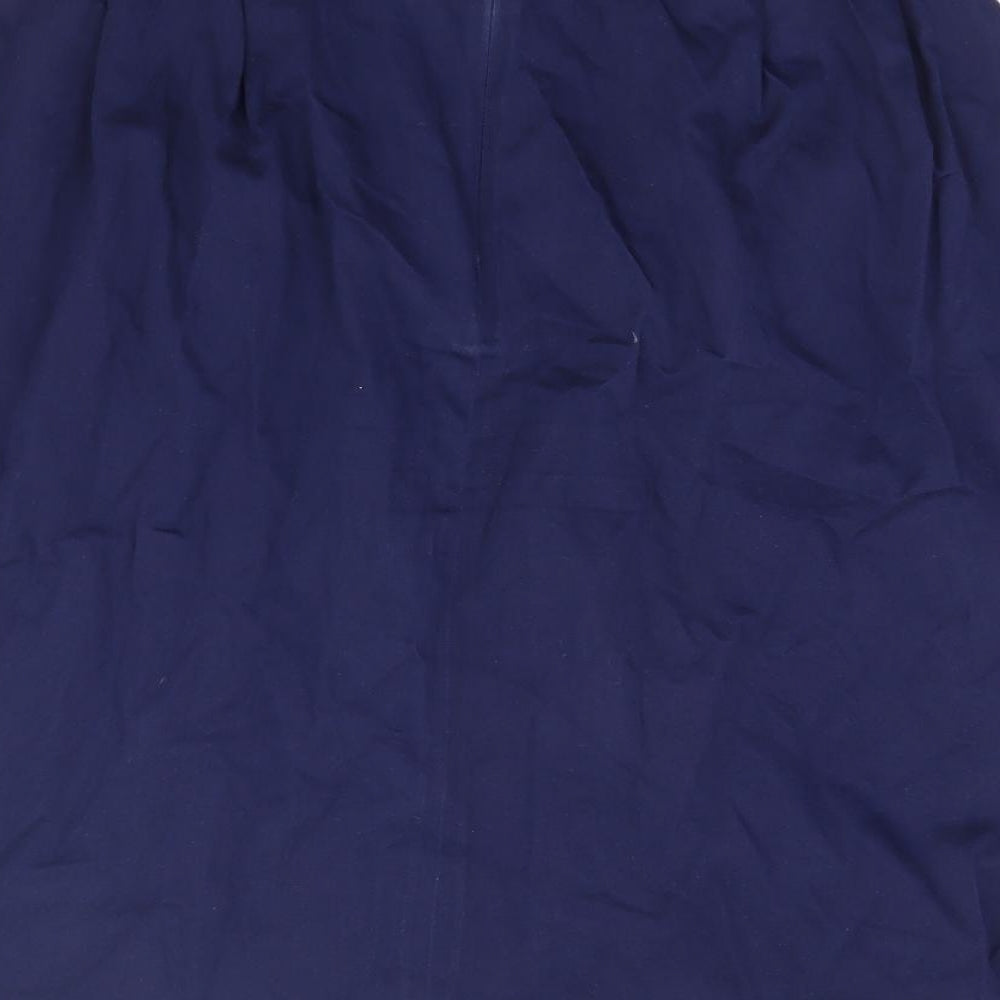 Dorothy Perkins Womens Blue Cotton A-Line Skirt Size 10 Zip