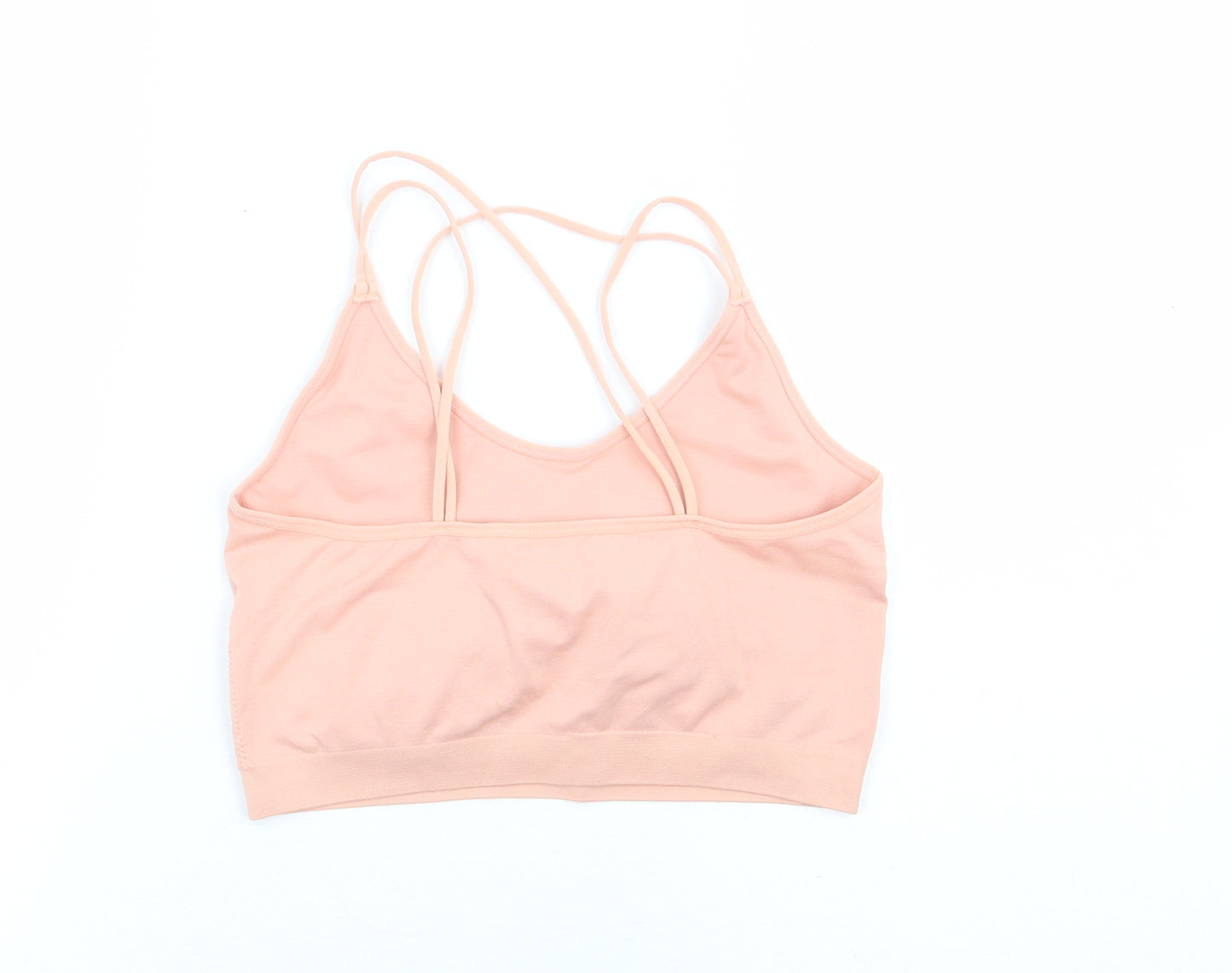 TU Womens Pink Polyester Cropped Tank Size XL Scoop Neck Pullover - Bralette