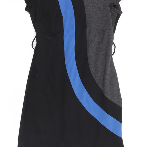 BHS Womens Multicoloured Polyester Pencil Dress Size 10 Round Neck Zip - Colourblpock