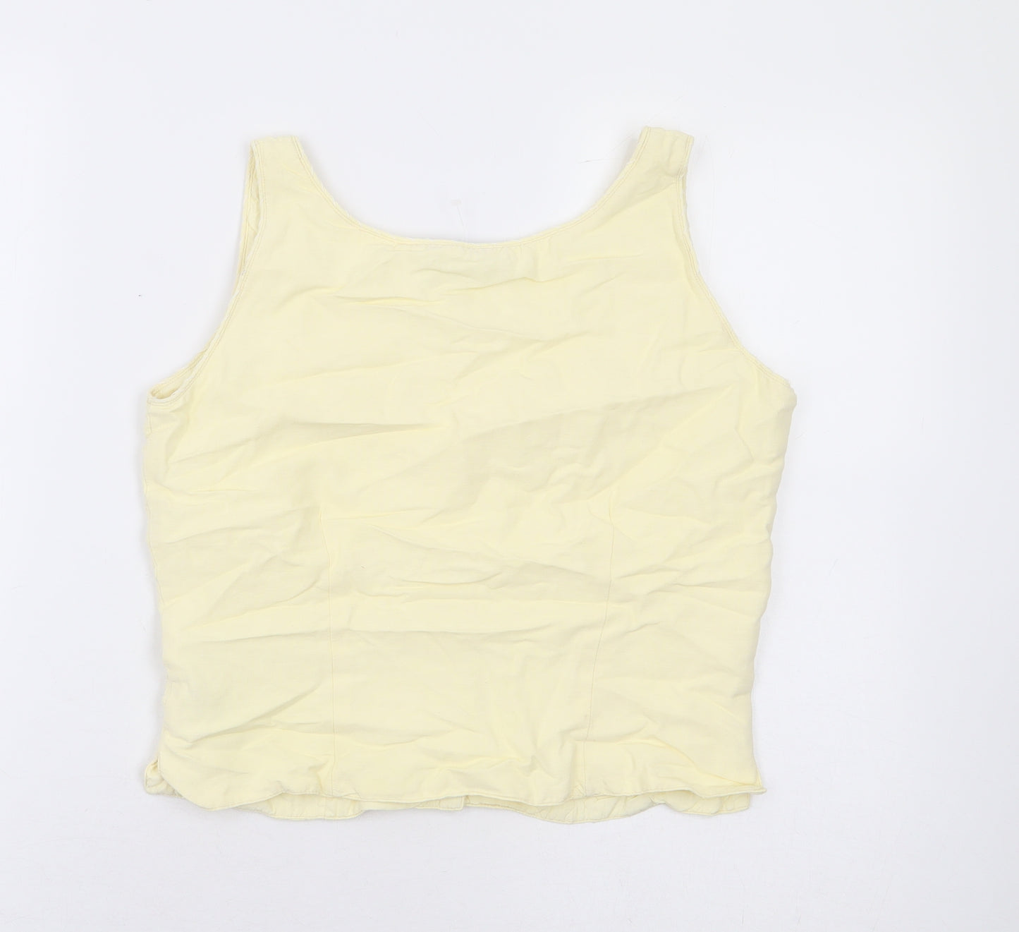 Monsoon Womens Yellow Floral Cotton Basic Blouse Size 10 Round Neck