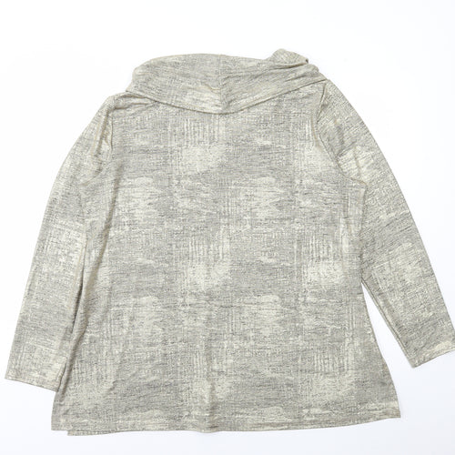 Mr Max Womens Gold Polyester Basic T-Shirt Size XL Roll Neck