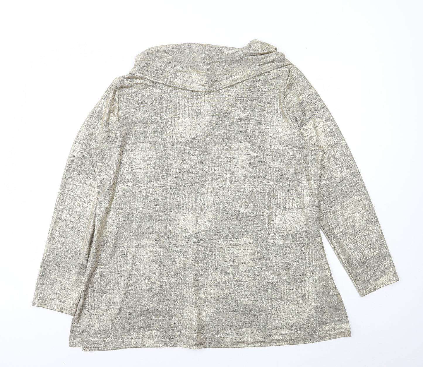 Mr Max Womens Gold Polyester Basic T-Shirt Size XL Roll Neck