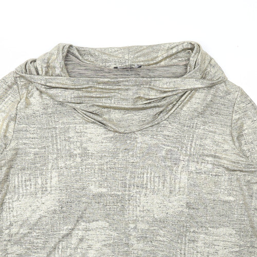 Mr Max Womens Gold Polyester Basic T-Shirt Size XL Roll Neck
