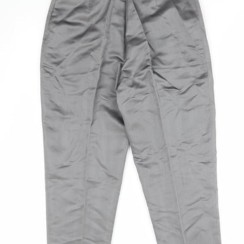 NEXT Womens Grey Acetate Trousers Size 12 L22 in Regular Zip