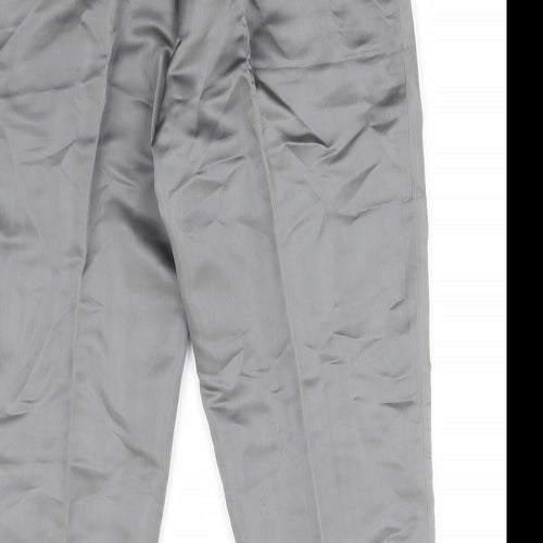 NEXT Womens Grey Acetate Trousers Size 12 L22 in Regular Zip