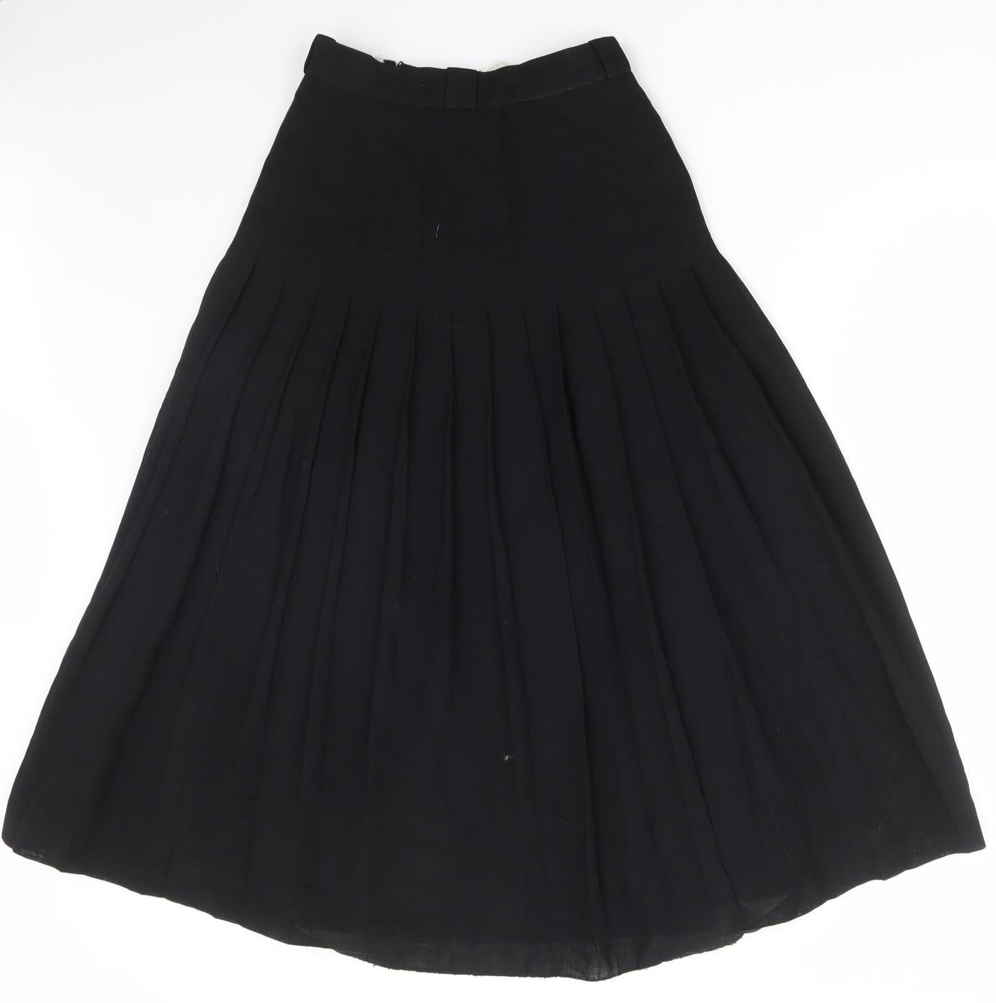 Preworn Womens Black Polyester Flare Skirt Size 26 in Zip