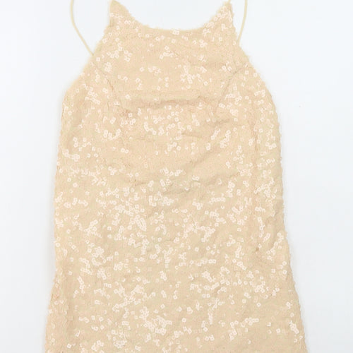Motel Womens Ivory Polyester Slip Dress Size XS Round Neck Pullover