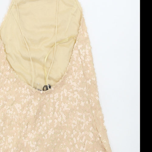 Motel Womens Ivory Polyester Slip Dress Size XS Round Neck Pullover