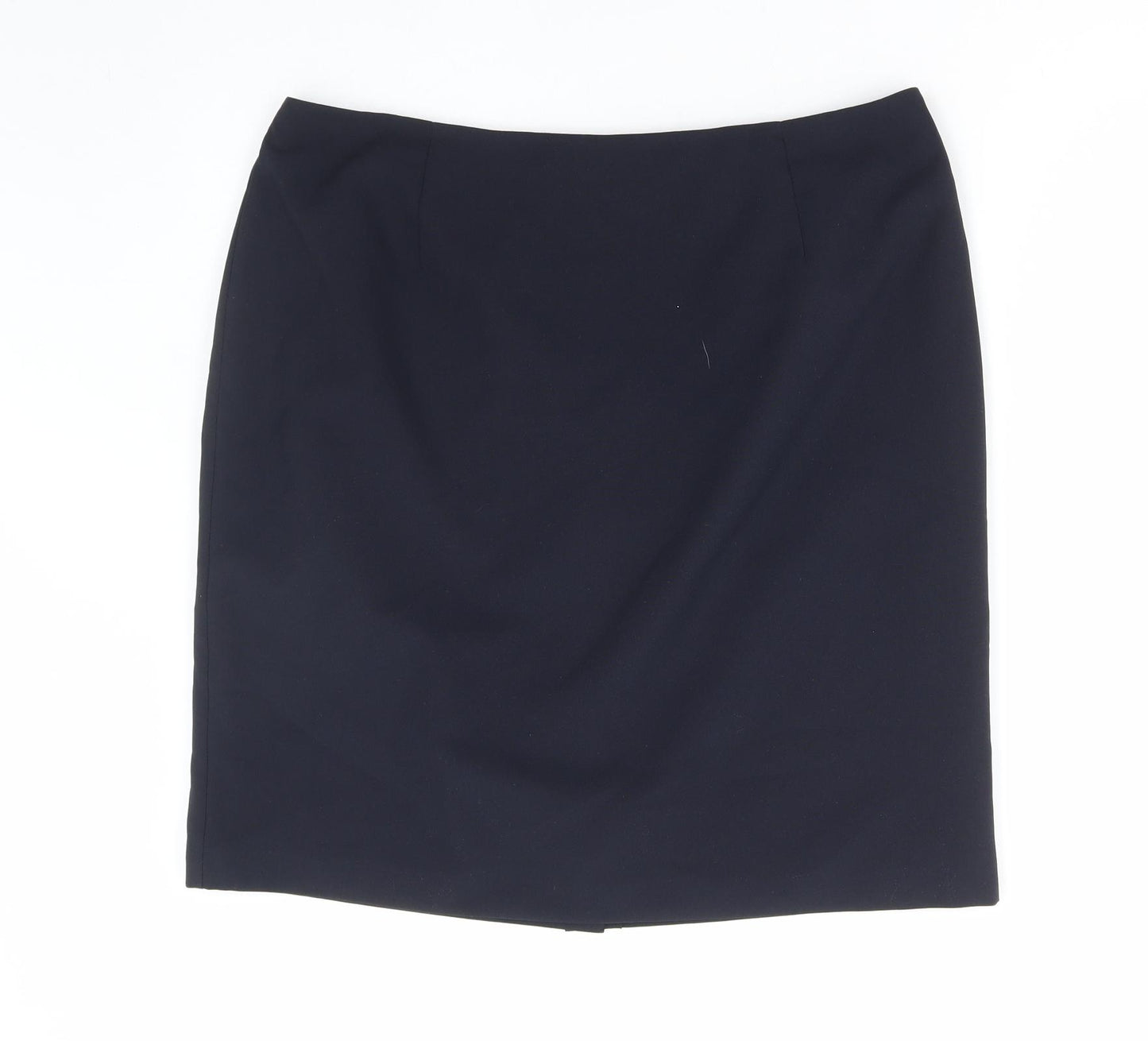 BHS Womens Blue Polyester Straight & Pencil Skirt Size 18 Zip