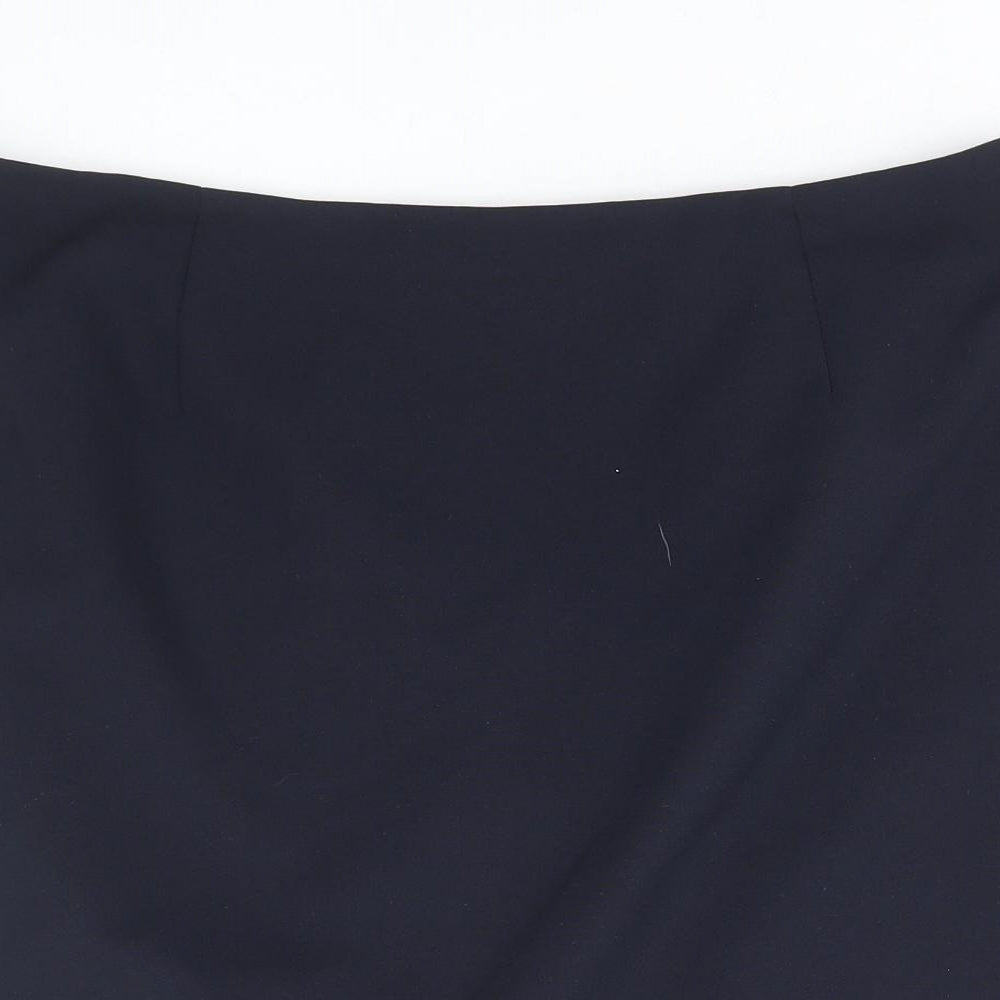 BHS Womens Blue Polyester Straight & Pencil Skirt Size 18 Zip