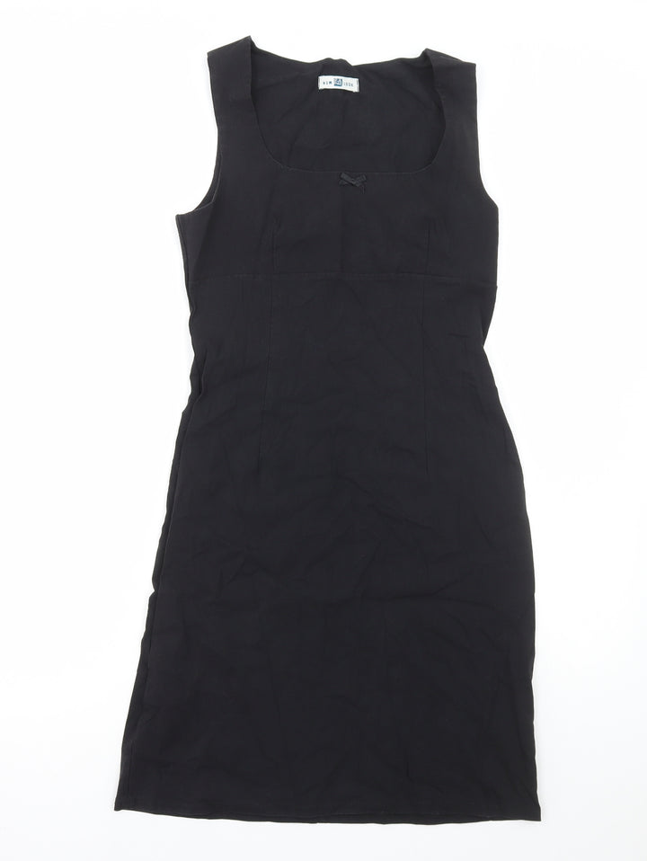New Look Womens Black Viscose A-Line Size 14 Square Neck Pullover