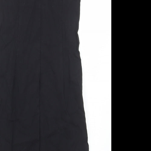 New Look Womens Black Viscose A-Line Size 14 Square Neck Pullover